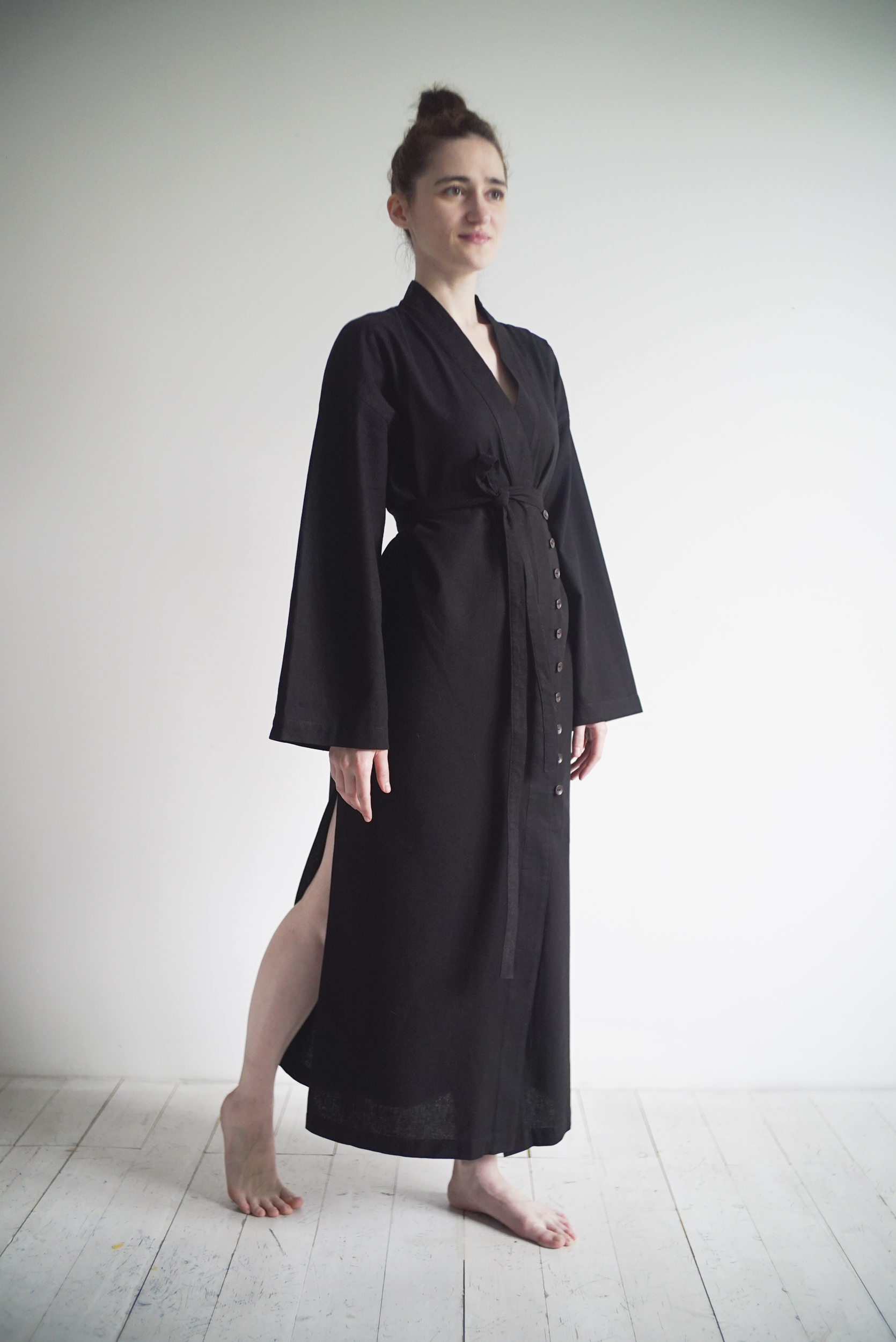 Платье кимоно черное