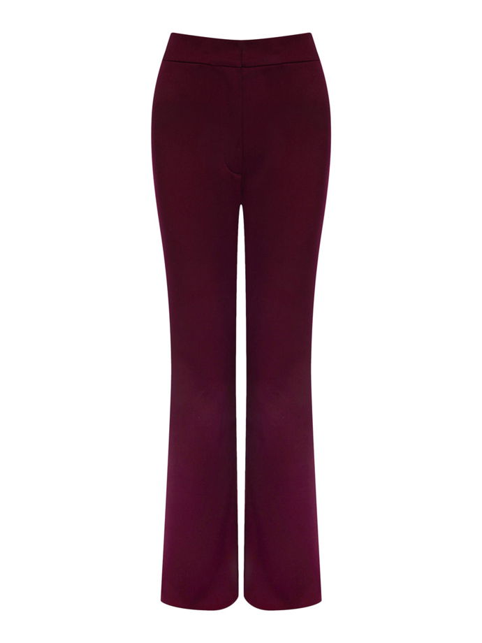 Брюки клеш, бордовый