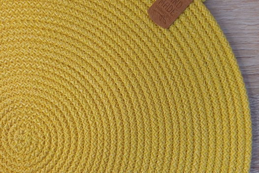 Салфетка для сервировки из хлопкового шнура круглая Лимон