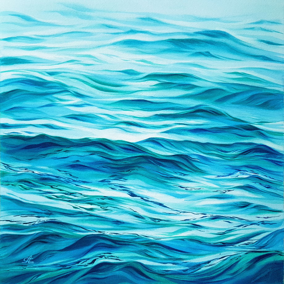 Акварельная картина "Волны"