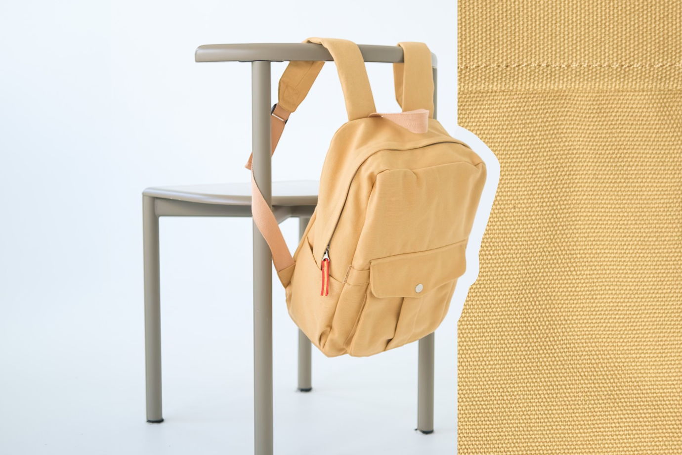 Городской рюкзак из хлопка, модель #2, горчичный