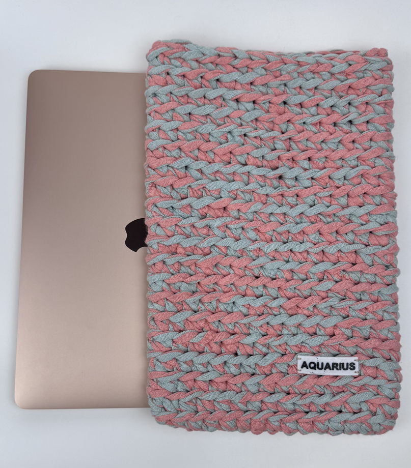 Чехол для ноутбука MacBook 13” розово-бирюзовый