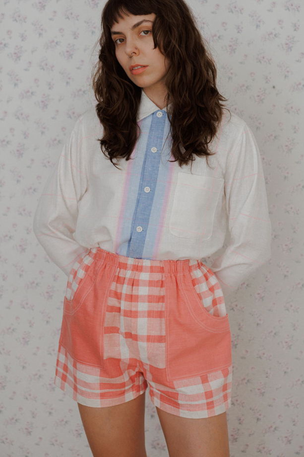 Льняная Рубашка в Полоску 1/Striped Linen Long Sleeve Shirt 1