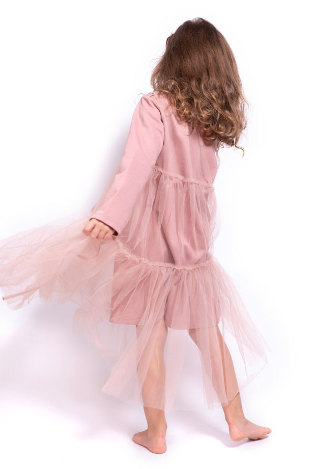Воздушное розовое платье сетка