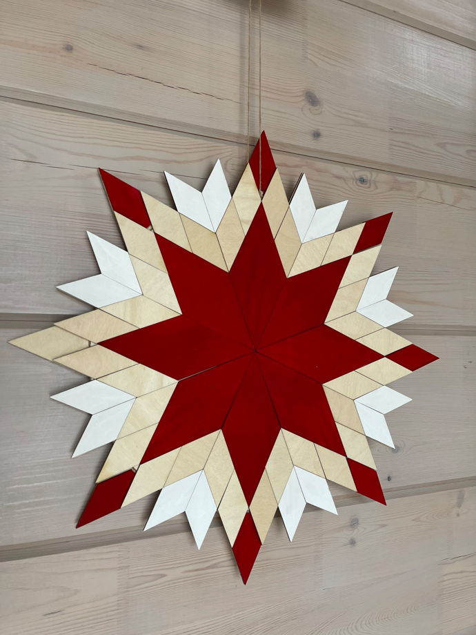 Декор "Звезда большая» деревянная, двухсторонняя