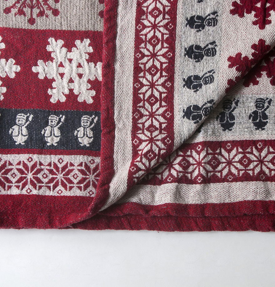 Плед-покрывало ‘Лапландия 3’ изо льна и хлопка, 120 см x 180 см, коллекция 'NORDIC STAR'