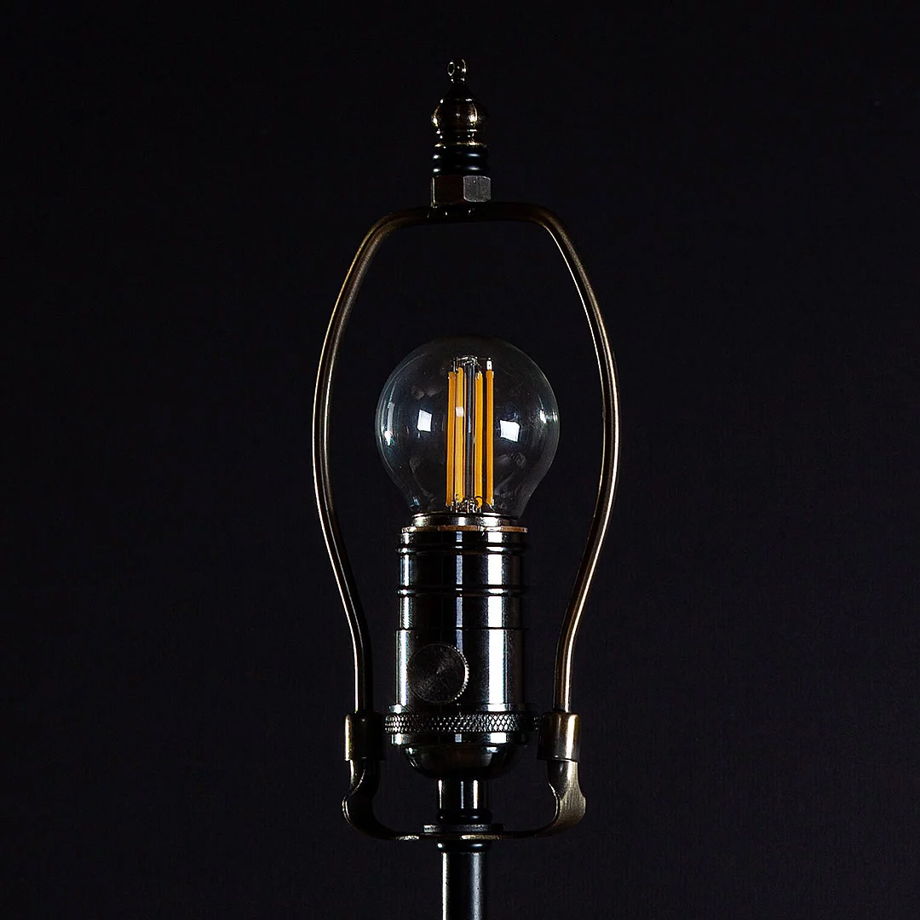 Настольная керамическая лампа ручной работы с серым абажуром «Rustic loft 7»