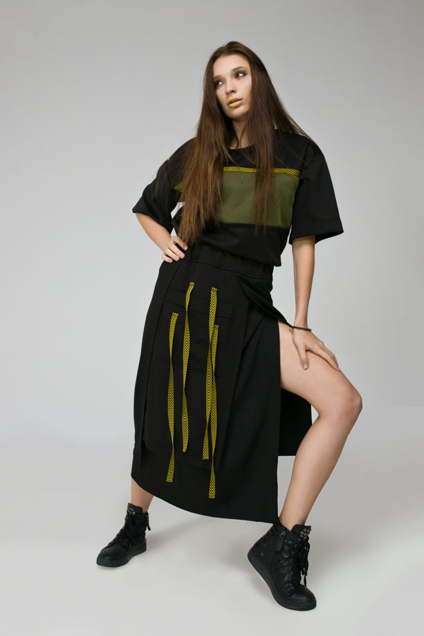 Асимметричная юбка с разрезами "STAIRS"
