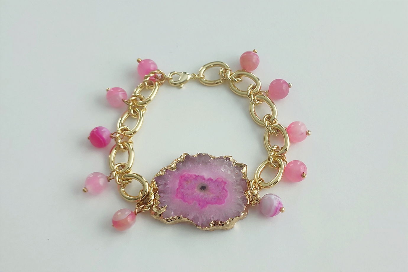 Браслет со срезом камня