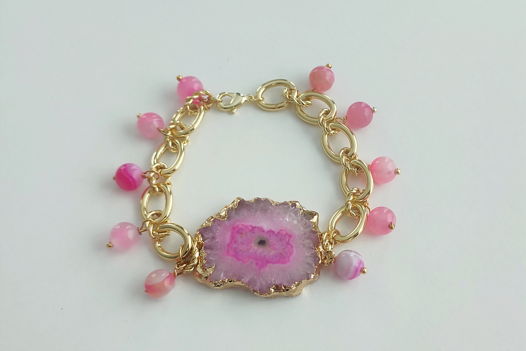 Браслет со срезом камня