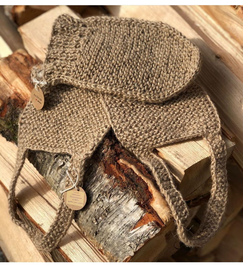 Подарочный набор из джутовых мочалок в льняном мешочке