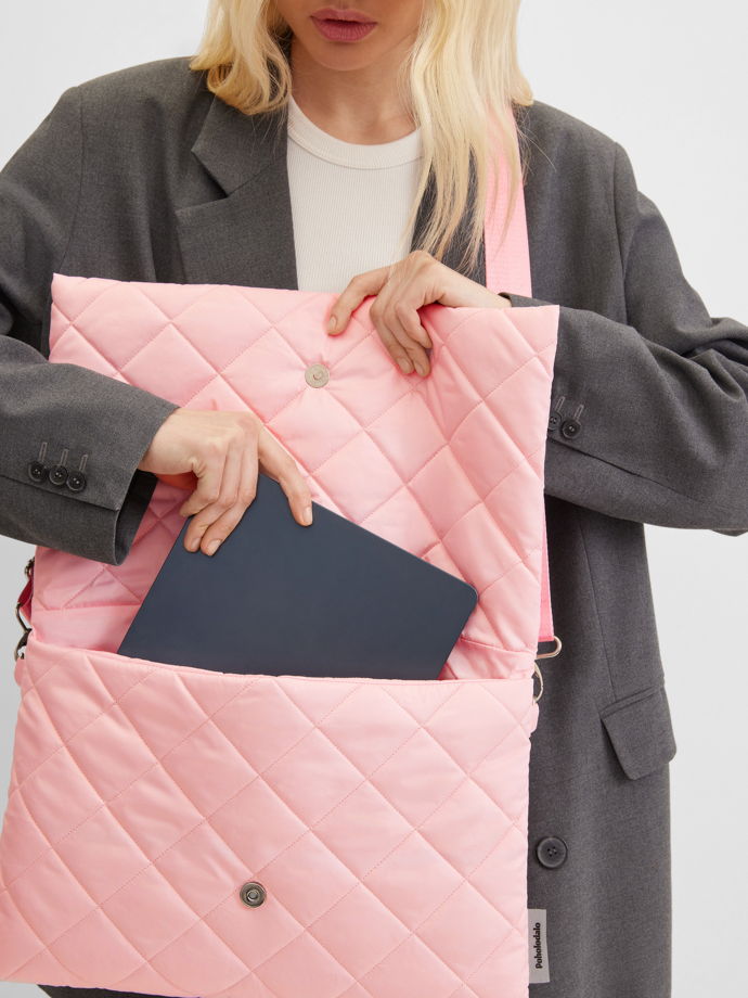 Клатч дутый стеганый Envelope  Чайная роза