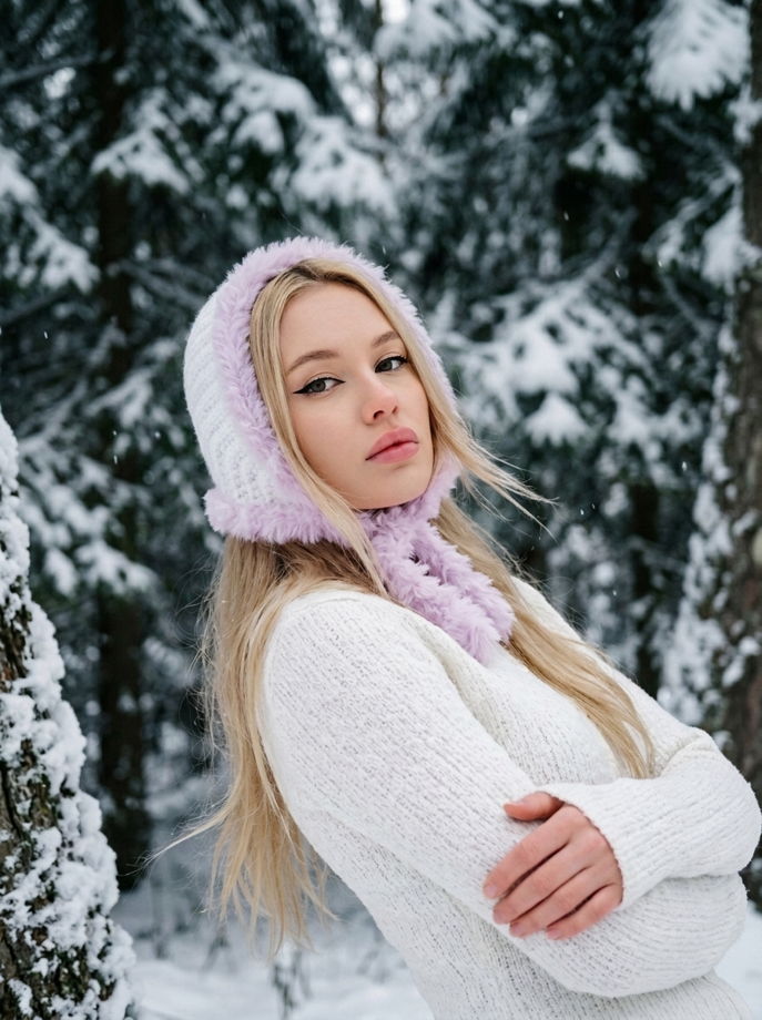 Ретро чепчик с опушкой