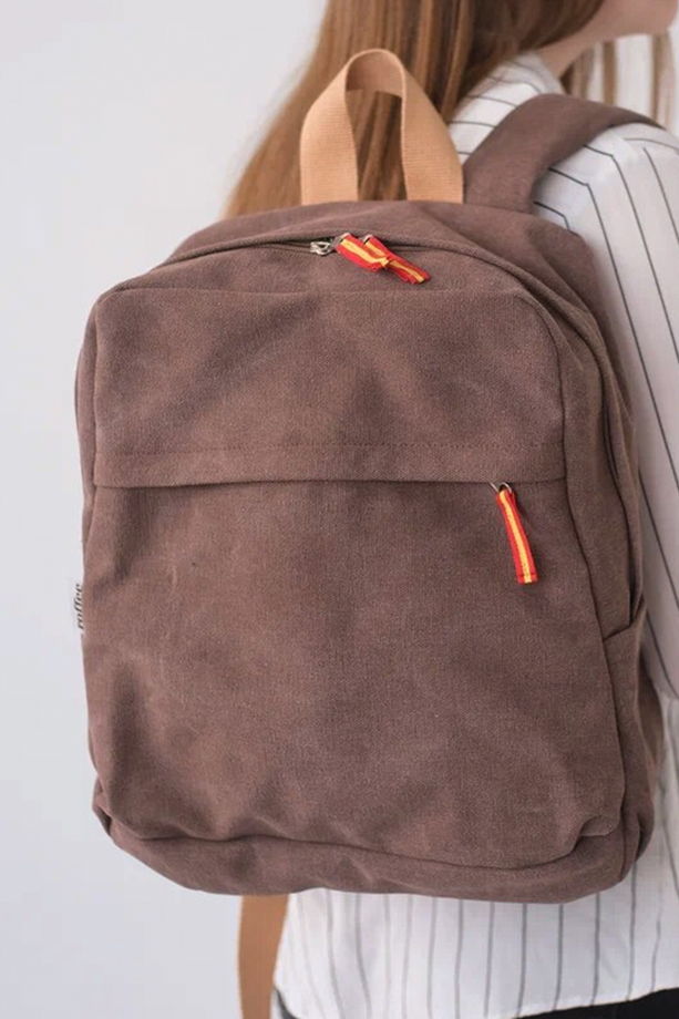 Городской рюкзак из хлопка, модель #1, коричневый