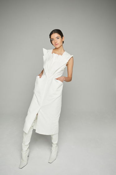 Геометричное белое платье (под заказ)