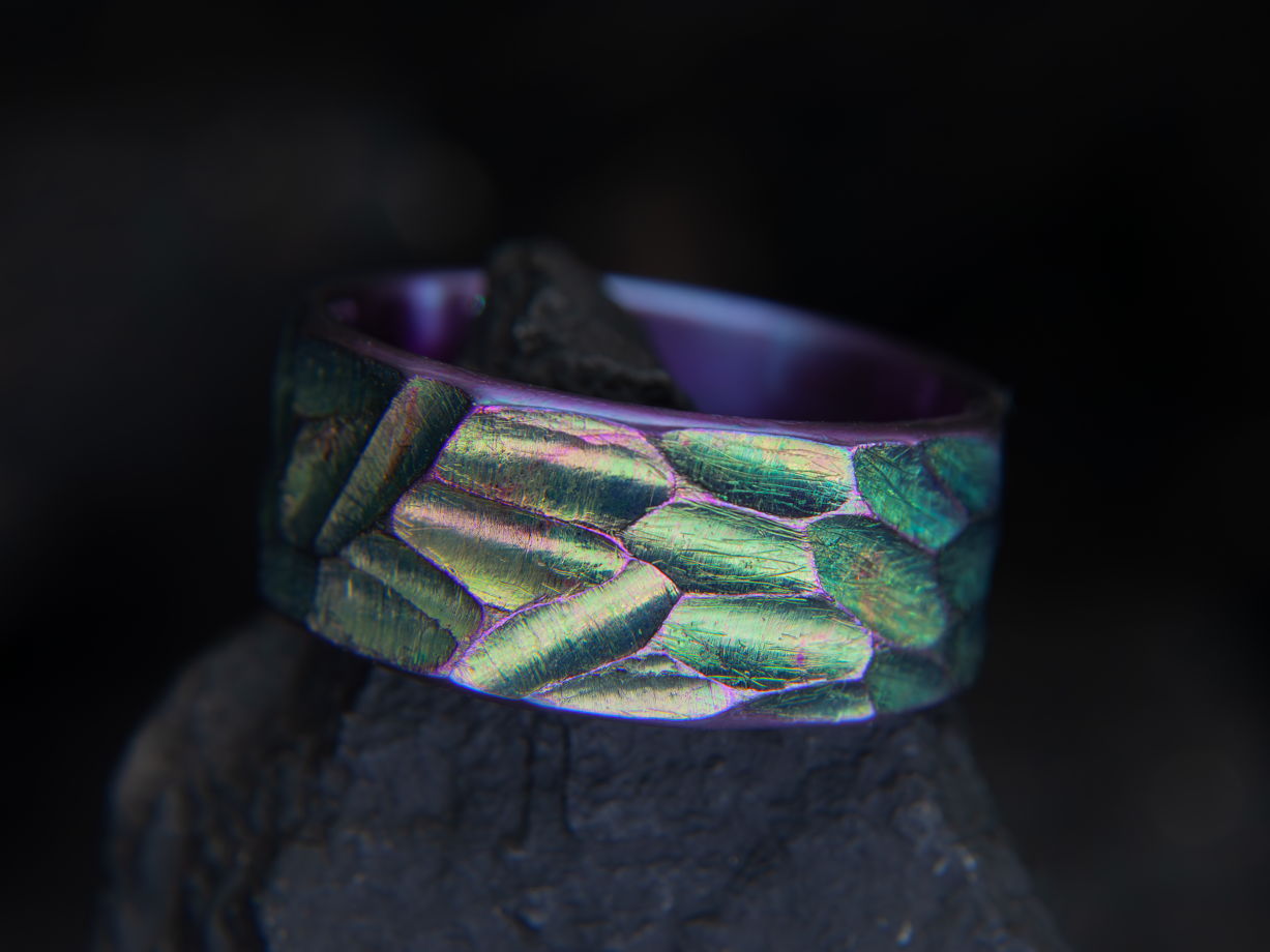 Кольцо из титана "Зёрна"