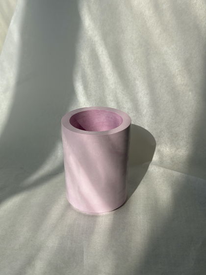 Подсвечник ручной работы в розовом цвете 100 мл