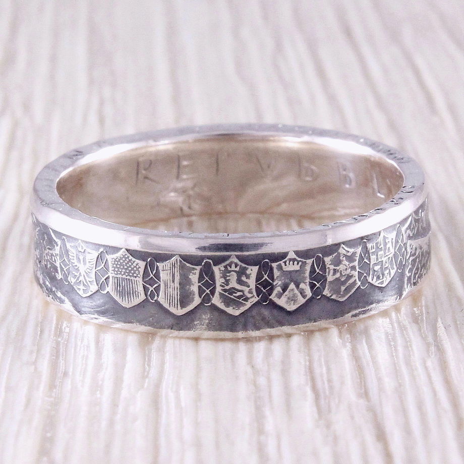 Серебряное кольцо из монеты (Италия) 500 лир