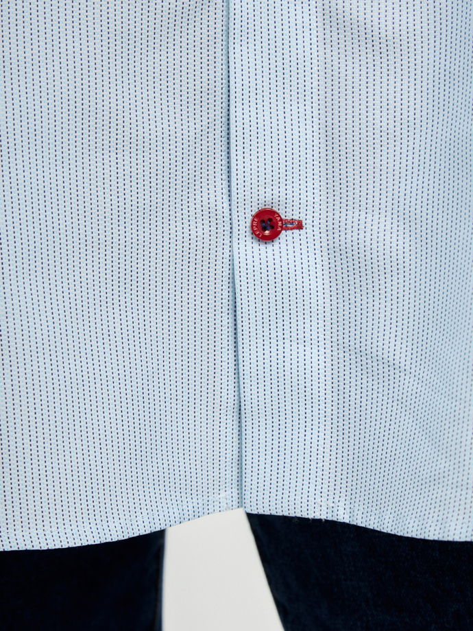 Рубашка Лондон. Оттенок белый с голубым из 100% хлопка. Вышивка «Тебе можно все!»
