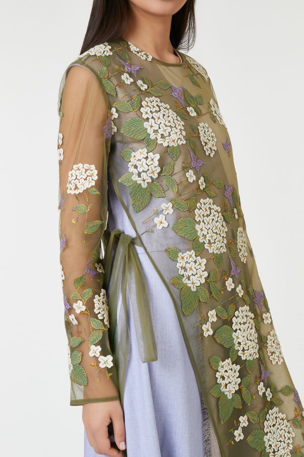 Комплект из платья с туникой из итальянского льна
