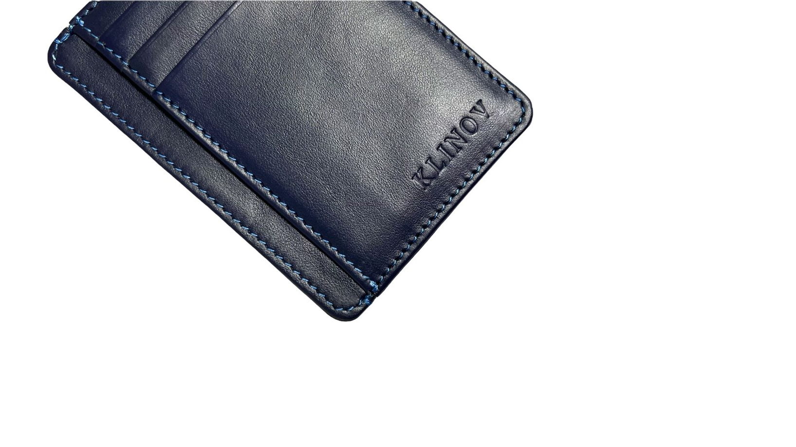 Кожаный кардхолдер-бумажник Antares тёмно-синий