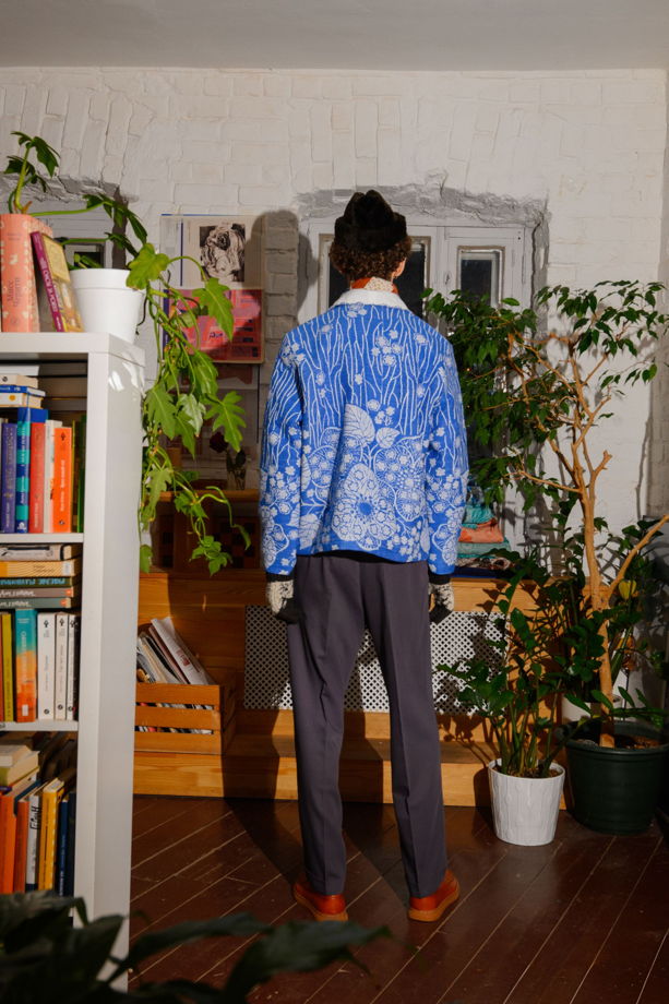 Куртка с Голубыми Цветочками/Blue Daisies Padded Jacket