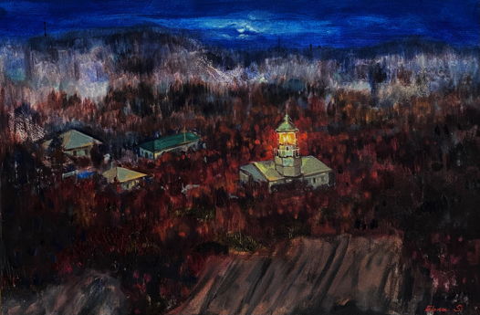 Кодошский маяк ночьной пейзаж