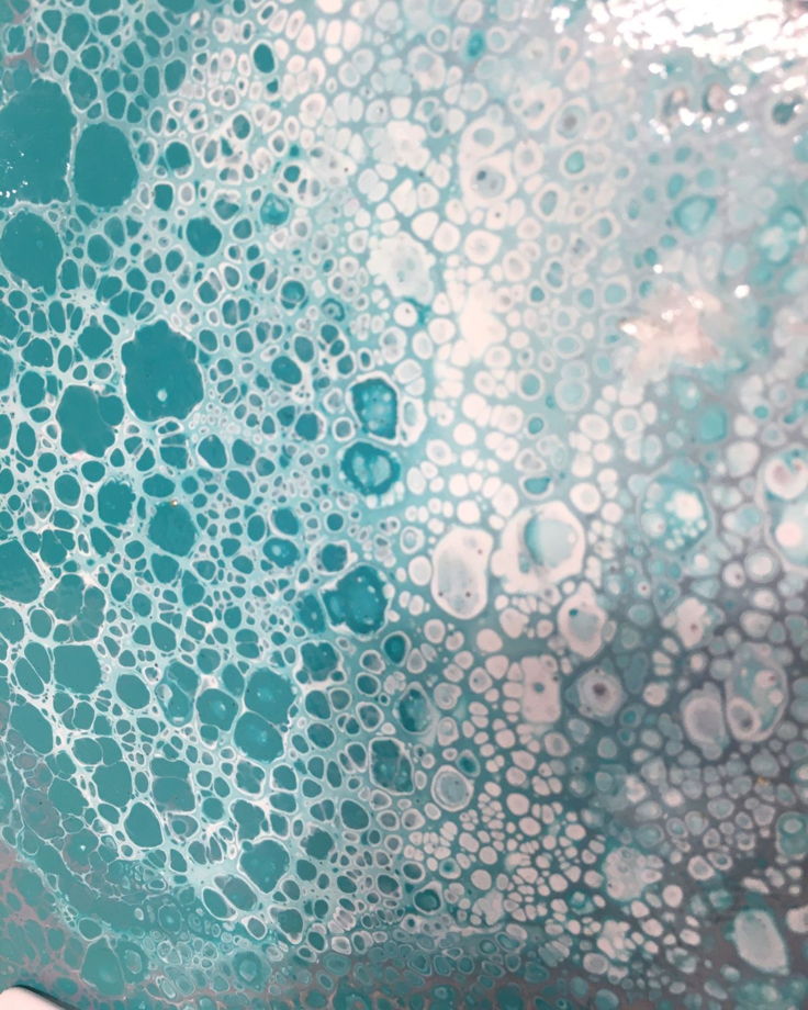 Картина абстрактная круглая "Бирюзовое море", Ø20 см
