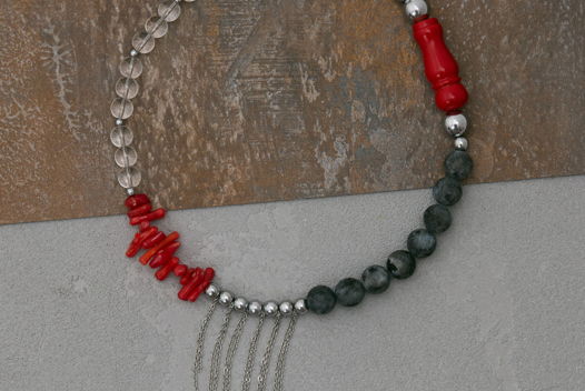 Унисекс колье с кораллами