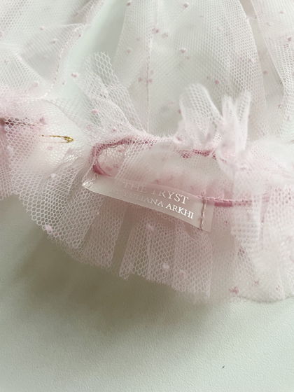 Нежные перчатки из итальянского фатина в розовом цвете