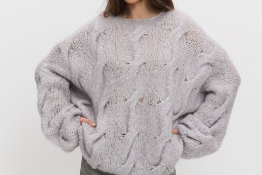 Свитер ручной работы из мериноса и альпаки