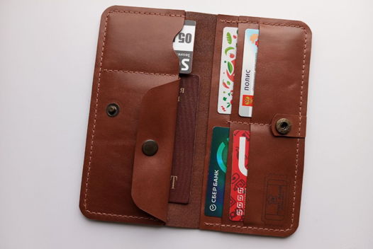 Портмоне с карманом для монет, ручная работа