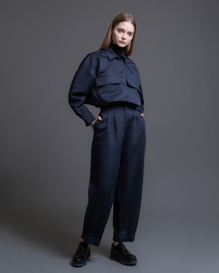 Комплект женский рубашка+брюки синий от Masha Leonova