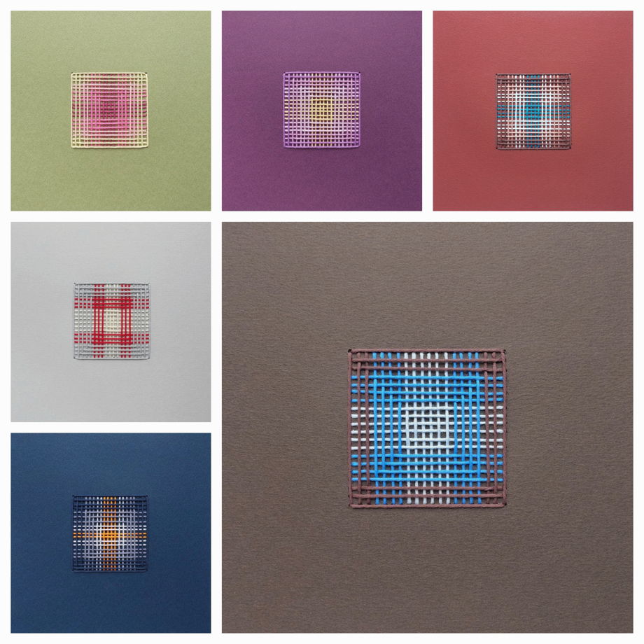 Текстильная картина, коричневая с голубым /В наличии