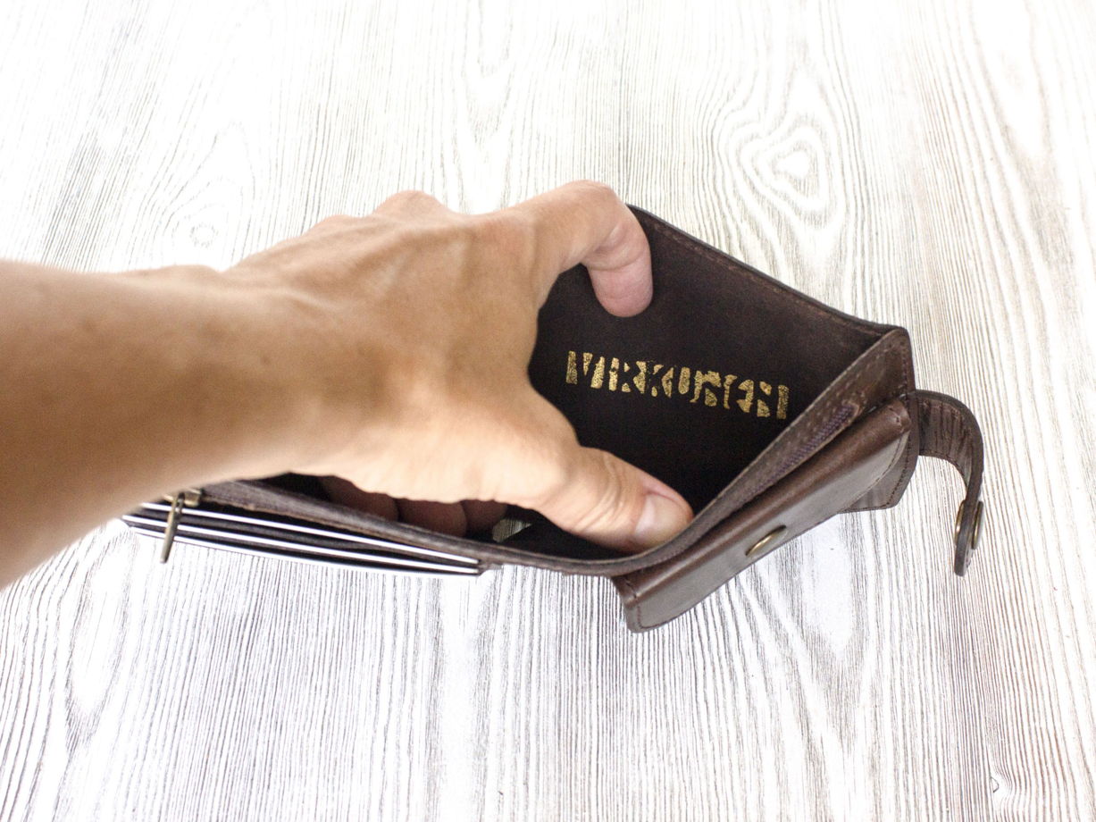 Портмоне ручной работы, из натуральной кожи пулл-ап, коричневое