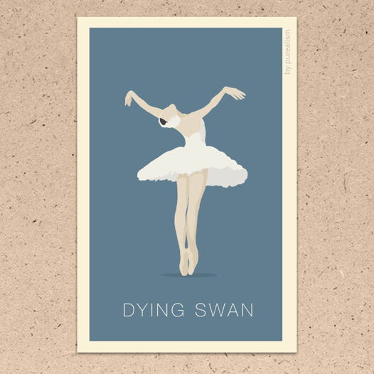 Авторская открытка балет "Лебедь" формата 10х15см