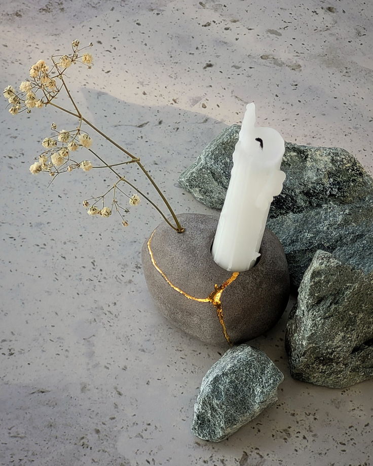 Керамические подсвечники-камни серии "Nature"