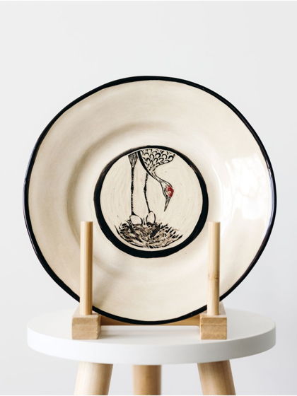 Плоская керамическая тарелка "Продолжение", диаметр 21 см