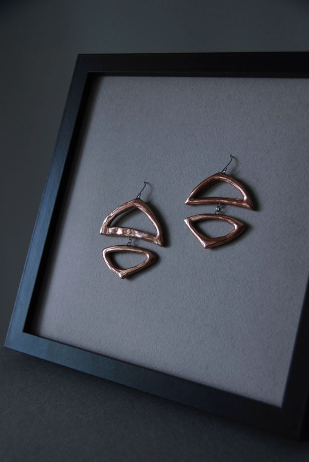 Керамические серьги ручной работы Роскошь