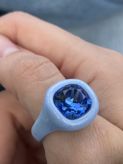Кольцо Bubble с кристаллом