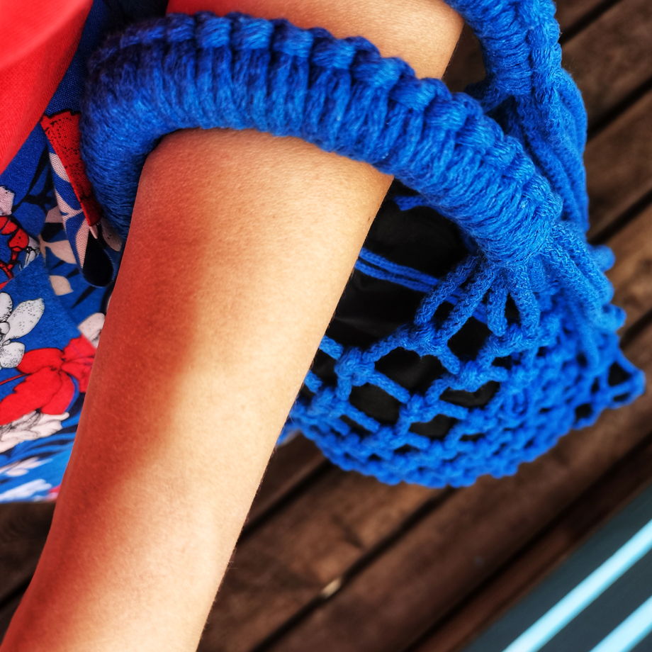 Плетёная сумка из хлопкового шнура авоська макраме
