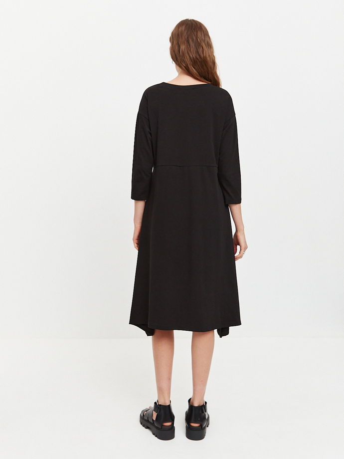 Платье женское черное Оригами, размеры S/M, L/XL