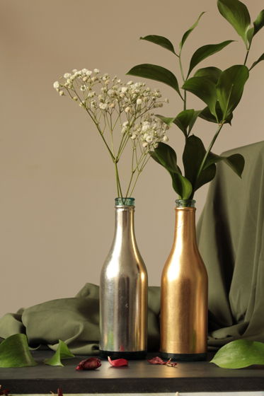 Пара золоченых ваз из старинного стекла | Bloom 106
