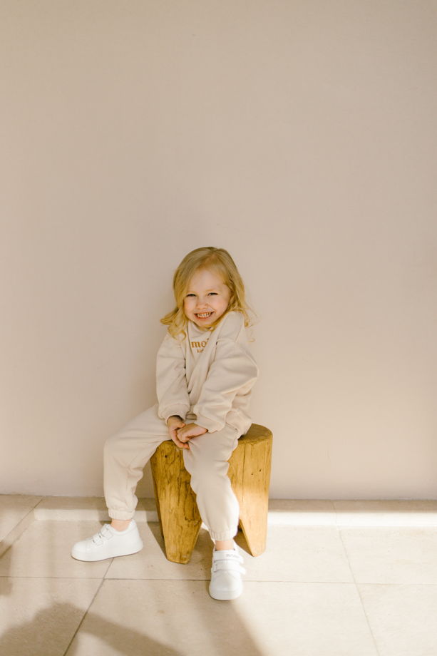 Детский костюм WIND милк из велюрового футера 3-нитки