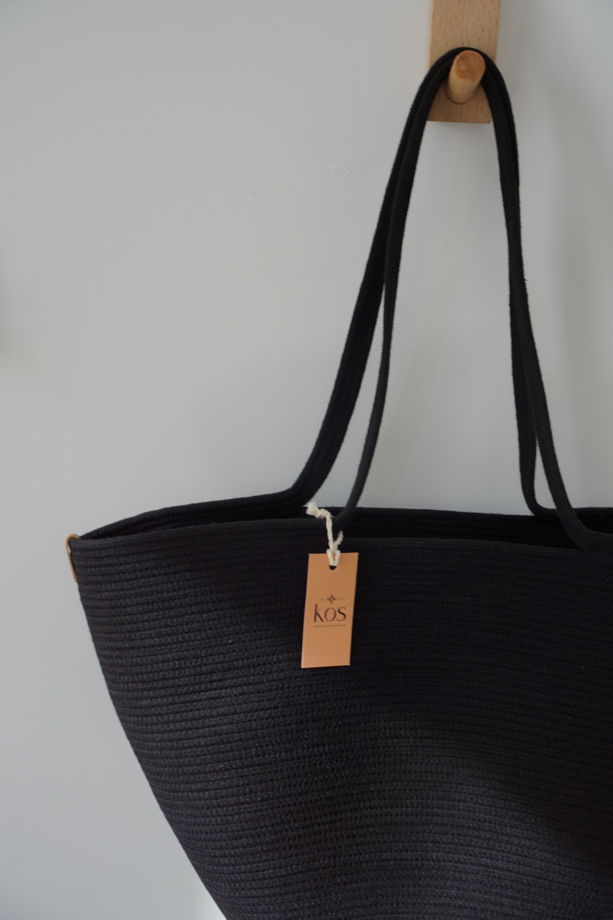 Женская черная сумка шоппер