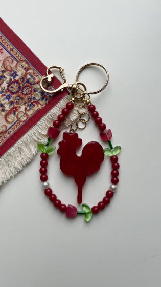 Обвес брелок Петушок с тюльпанами на сумку/ключи