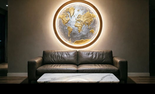 Эксклюзивное панно «Золотая Карта Мира»