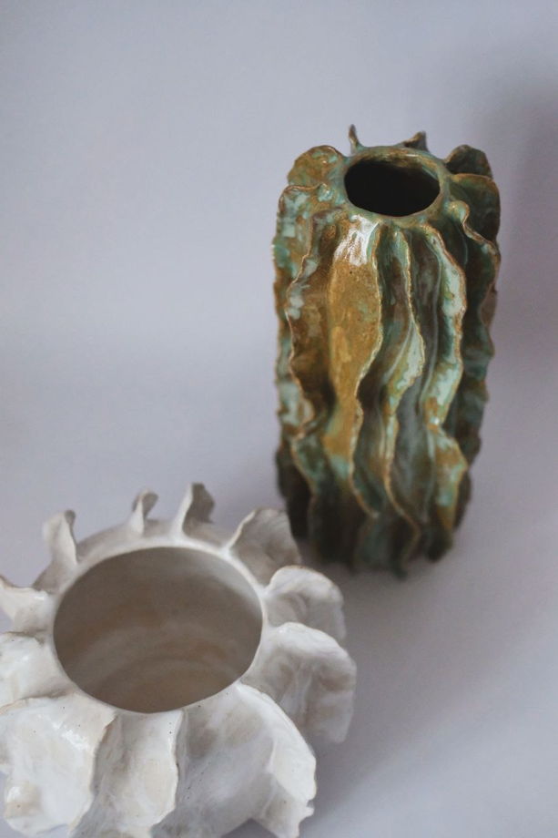 Ваза "Зеленый кактус" керамика