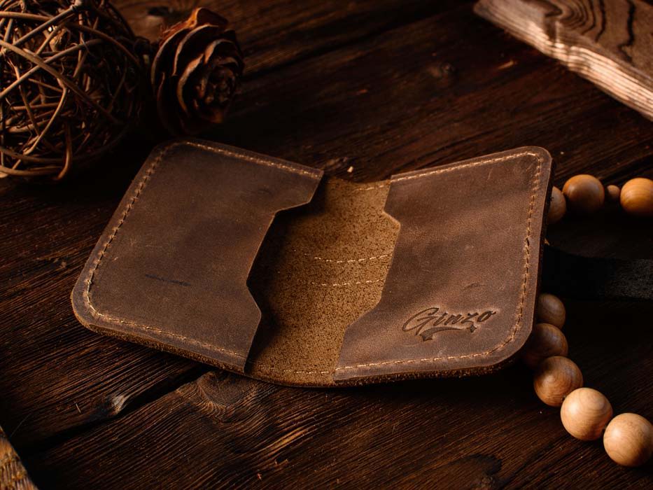 Картхолдер -TINY- карманный кошелек для карт цвет Шоколад