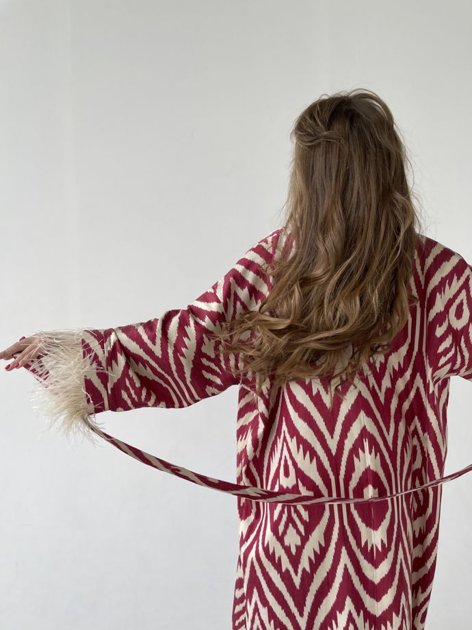 Городской халат/кимоно BERRY из шелка и хлопка ( цвет маджента)